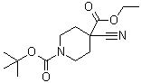 结构式 CAS# 1016258-66-4, 1-(叔丁氧羰基)-4-氰基哌啶-4-羧酸乙酯