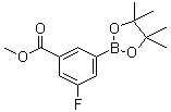 structure of CAS# 1016979-31-9, 3-Fluoro-5-methoxycarbonylphenylboronic acid pinacol ester;3-Fluoro-5-(4,4,5,5-tetramethyl-1,3,2-dioxaborolan-2-yl)benzoic acid methyl ester