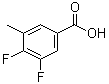 结构式 CAS# 1017778-60-7, 3,4-二氟-5-甲基苯甲酸
