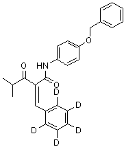 4-Methyl-3-oxo-N-[4-(phenylmethoxy)phenyl]-2-(phenyl-2,3,4,5,6-d<sub>5</sub>-methylene)pentanamide molecular structure (CAS 1020719-20-3)