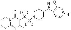 structure of CAS# 1020719-76-9, 3-[2-[4-(6-Fluoro-1,2-benzisoxazol-3-yl)-1-piperidinyl]ethyl-1,1,2,2-d<sub>4</sub>]-6,7,8,9-tetrahydro-2-methyl-4H-pyrido[1,2-a]pyrimidin-4-one
