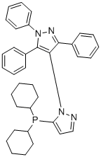structure of CAS# 1021176-69-1, 5-(dicyclohexylphosphino)-1',3',5'-triphenyl-1,4'-Bi-1H-pyrazole;dicyclohexyl-[2-(1,3,5-triphenylpyrazol-4-yl)pyrazol-3-yl]phosphane