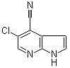 structure of CAS# 1021339-16-1, 5-Chloro-1H-pyrrolo[2,3-b]pyridine-4-carbonitrile