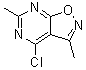 structure of CAS# 1023758-00-0, 4-Chloro-3,6-dimethylisoxazolo[5,4-d]pyrimidine