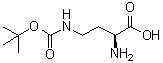 structure of CAS# 10270-94-7, (2S)-Amino-4-[(tert-butoxycarbonyl)amino]butanoic acid