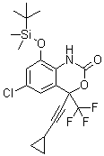 6-Chloro-4-(2-cyclopropylethynyl)-8-[[(1,1-dimethylethyl)dimethylsilyl]oxy]-1,4-dihydro-4-(trifluoromethyl)-2H-3,1-benzoxazin-2-one molecular structure (CAS 1027042-31-4)