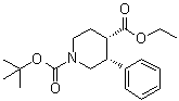 结构式 CAS# 1027710-05-9, rel-(3R,4S)-1-(叔丁氧羰基)-3-苯基哌啶-4-羧酸乙酯