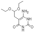 structure of CAS# 102879-75-4, 6-Amino-5-(2,2-diethoxyethyl)-2,4(1H,3H)-pyrimidinedione;6-Amino-5-(2,2-diethoxyethyl)pyrimidine-2,4-diol
