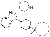 结构式 CAS# 1028969-49-4, MCOPPB; 1-[1-(1-甲基环辛基)-4-哌啶基]-2-[(3R)-3-哌啶基]-1H-苯并咪唑
