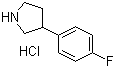 结构式 CAS# 1029636-03-0, 3-(4-氟苯基)吡咯烷盐酸盐