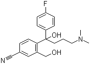 结构式 CAS# 103146-25-4, 4-(4-二甲胺基-1-对氟苯基-1-羟基丁基)-3-(羟甲基)苯腈