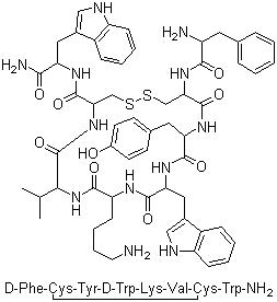 structure of CAS# 103222-11-3, Vapreotide