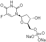 structure of CAS# 103226-10-4, 2'-Deoxy-5-fluoro-5'-uridylic acid disodium salt