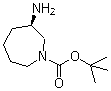 structure of CAS# 1032684-85-7, (3R)-3-Aminohexahydro-1H-azepine-1-carboxylic acid tert-butyl ester