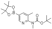 structure of CAS# 1032758-82-9, (Methyl)[3-methyl-5-(4,4,5,5-tetramethyl-[1,3,2]dioxaborolan-2-yl)pyridin-2-yl]carbamic acid tert-butyl ester
