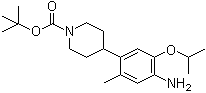 structure of CAS# 1032903-63-1, tert-Butyl 4-(4-amino-5-isopropoxy-2-methylphenyl)piperidine-1-carboxylate