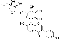 结构式 CAS# 103654-50-8, 葛根素芹菜苷