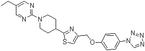 结构式 CAS# 1037792-44-1, MBX-2982; 5-乙基-2-[4-[4-[[[4-(1H-四氮唑-1-基)苯基]氧基]甲基]噻唑-2-基]哌啶-1-基]嘧啶