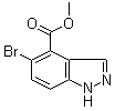 结构式 CAS# 1037840-79-1, 5-溴-1H-吲唑-4-羧酸甲酯