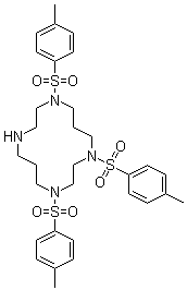 structure of CAS# 104395-69-9, 1,4,8-Tritosyl-1,4,8,11-tetraazacyclotetradecane