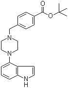 structure of CAS# 1044764-12-6, 4-[[4-(1H-Indol-4-yl)-1-piperazinyl]methyl]benzoic acid tert-butyl ester