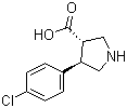 structure of CAS# 1047651-82-0, (3S,4R)-4-(4-Chlorophenyl)pyrrolidine-3-carboxylic acid