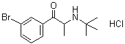结构式 CAS# 1049718-43-5, 1-(3-溴苯基)-2-[(叔丁基)氨基]-1-丙酮盐酸盐