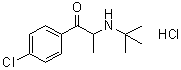 结构式 CAS# 1049718-72-0, 1-(4-氯苯基)-2-[(叔丁基)氨基]-1-丙酮盐酸盐