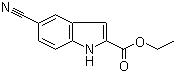 structure of CAS# 105191-13-7, Ethyl 5-cyanoindole-2-carboxylate;Ethyl 5-cyano-1H-indole-2-carboxylate; 5-Cyanoindole-2-carboxylic acid ethyl ester