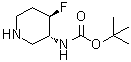 结构式 CAS# 1052713-47-9, N-[(3R,4R)-4-氟-3-哌啶基]氨基甲酸叔丁酯