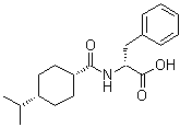 结构式 CAS# 105816-06-6, 顺式-N-[[4-(异丙基)环己基]羰基]-D-苯丙氨酸