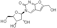 结构式 CAS# 1058167-74-0, 6-(羟基甲基)-3-beta-D-呋喃核糖基呋喃并[2,3-d]嘧啶-2(3H)-酮