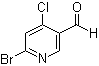 结构式 CAS# 1060811-24-6, 6-溴-4-氯-3-吡啶甲醛