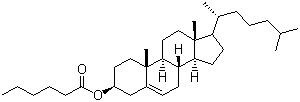 structure of CAS# 1062-96-0, Cholesteryl hexanoate;Cholest-5-en-3beta-ol hexanoate; [(3S,8S,9S,10R,13R,14S,17R)-10,13-dimethyl-17-[(2R)-6-methylheptan-2-yl]-2,3,4,7,8,9,11,12,14,15,16,17-dodecahydro-1H-cyclopenta[a]phenanthren-3-yl] hexanoate