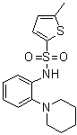 结构式 CAS# 1062271-24-2, 5-甲基-N-[2-(1-哌啶基)苯基]-2-噻吩磺酰胺