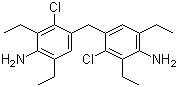structure of CAS# 106246-33-7, Bis(4-amino-2-chloro-3,5-diethylphenyl)methane;4,4'-Methylenebis(3-chloro-2,6-diethylaniline)