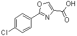 structure of CAS# 1065102-51-3, 2-(4-Chlorophenyl)-4-oxazolecarboxylic acid