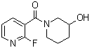 结构式 CAS# 1065484-91-4, (2-氟-3-吡啶基)(3-羟基-1-哌啶基)甲酮