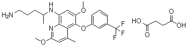 结构式 CAS# 106635-81-8, 他非诺喹琥珀酸盐