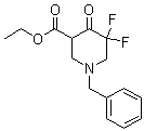 结构式 CAS# 1067915-34-7, 5,5-二氟-4-氧代-1-苄基-3-哌啶羧酸乙酯