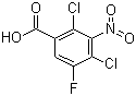 结构式 CAS# 106809-14-7, 2,4-二氯-5-氟-3-硝基苯甲酸