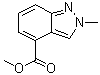 structure of CAS# 1071428-43-7, 2-Methyl-2H-indazole-4-carboxylic acid methyl ester