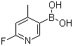 structure of CAS# 1072944-18-3, 2-Fluoro-4-methylpyridine-5-boronic acid;6-Fluoro-4-methylpyridine-3-boronic acid