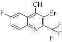 structure of CAS# 1072944-66-1, 3-Bromo-6-fluoro-2-(trifluoromethyl)-4-quinolinol