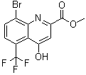 structure of CAS# 1072944-77-4, 8-Bromo-4-hydroxy-5-(trifluoromethyl)-2-quinolinecarboxylic acid methyl ester