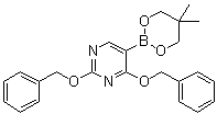 结构式 CAS# 1072944-91-2, 5-(5,5-二甲基-1,3,2-二氧硼杂环己烷-2-基)-2,4-二(苄氧基)嘧啶