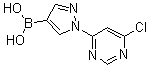 structure of CAS# 1072945-81-3, [1-(6-Chloro-4-pyrimidinyl)-1H-pyrazol-4-yl]boronic acid