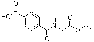 结构式 CAS# 1072946-08-7, N-(4-硼酸基苯甲酰基)甘氨酸乙酯