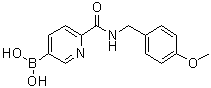 structure of CAS# 1072946-22-5, [6-[[[(4-Methoxyphenyl)methyl]amino]carbonyl]-3-pyridinyl]boronic acid