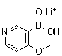 结构式 CAS# 1072946-24-7, (4-甲氧基-3-吡啶基)硼酸单锂盐